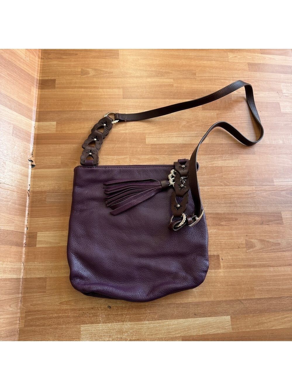 Brighton purple leather crossbody - Picture 3 of 14